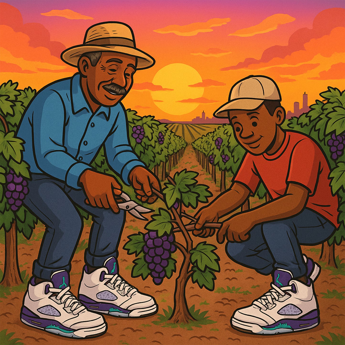 Air Jordan 5 - Grape "Vintage 5 Vines" Tee