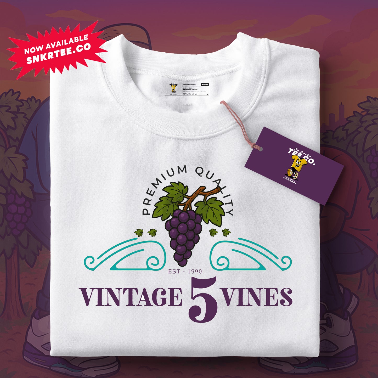 Air Jordan 5 - Grape "Vintage 5 Vines" Tee