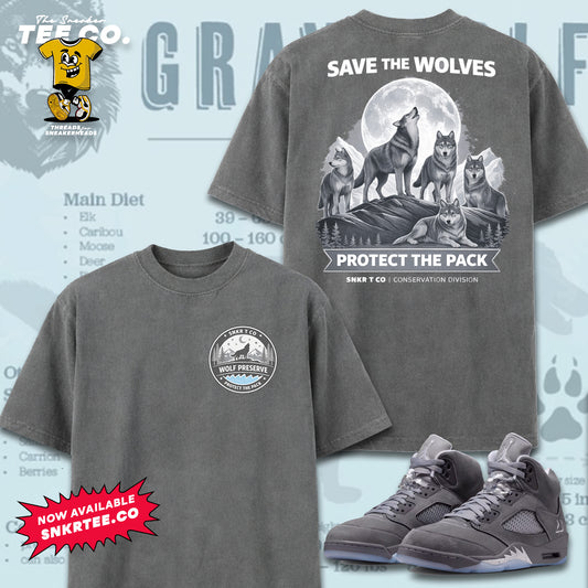 Air Jordan 5 - Wolf Grey “Protect the Pack” tee