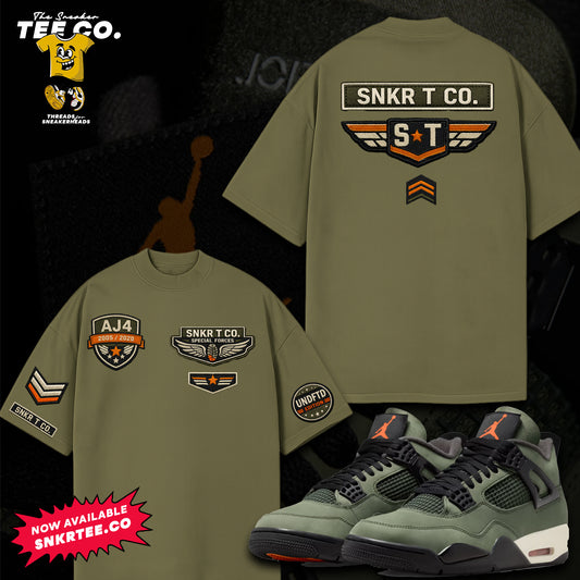 Air Jordan 4 - Undefeated "Military Green" Tee
