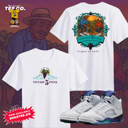 Air Jordan 5 - Grape "Vintage 5 Vines" Tee